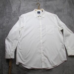 Eagle Shirtmakers Dress Shirt Mens 2XL 18 34/35‎ White Slim Fit Wrinkle Free